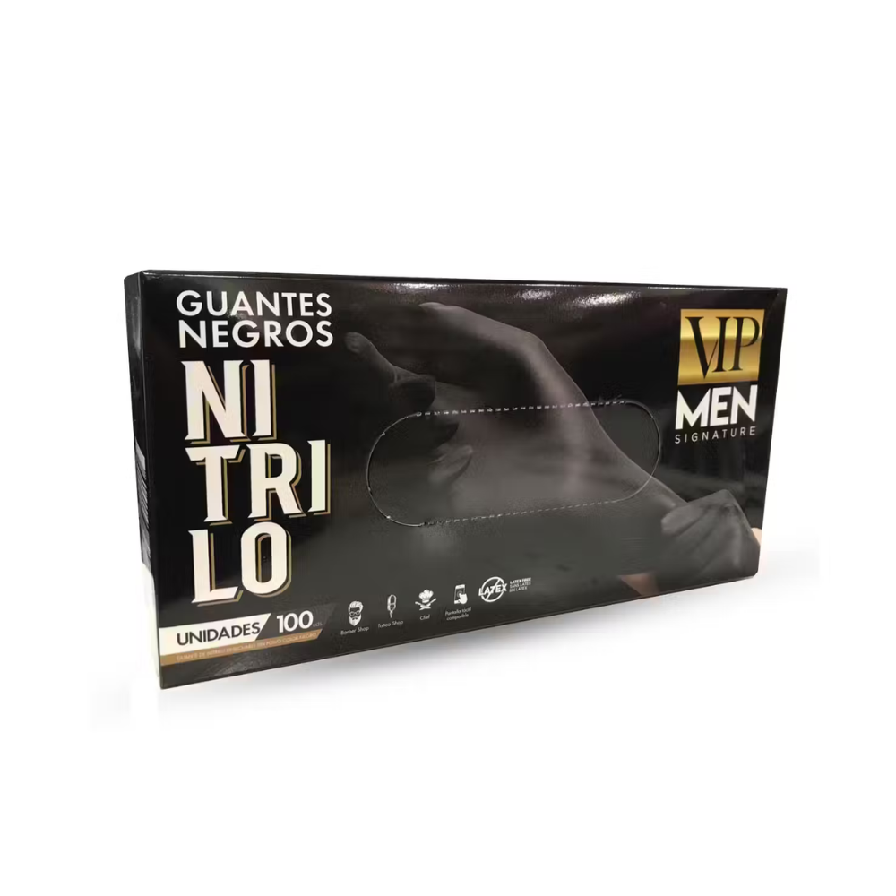 Guantes Nitrilo Negro M 100 Unidades - Vip Men Signature