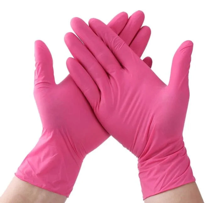 GUANTES DE NITRILO 100 UNIDADES - VIPMEN ROSADO