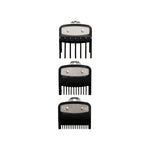 SET DE 3 PEINES INTERMEDIOS METÁLICOS COLOR NEGRO PARA WAHL
